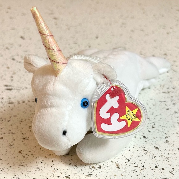 Vintage 1993 Ty Beanie Babies Mystic the Unicorn (Iridescent Horn, Coarse Mane) - Picture 1 of 8